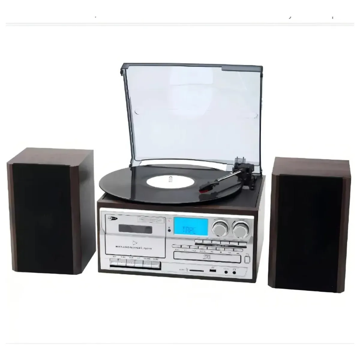 U BUY - Tornamesa Bluetooth Con Cd Y Cassette + Parlantes Externos