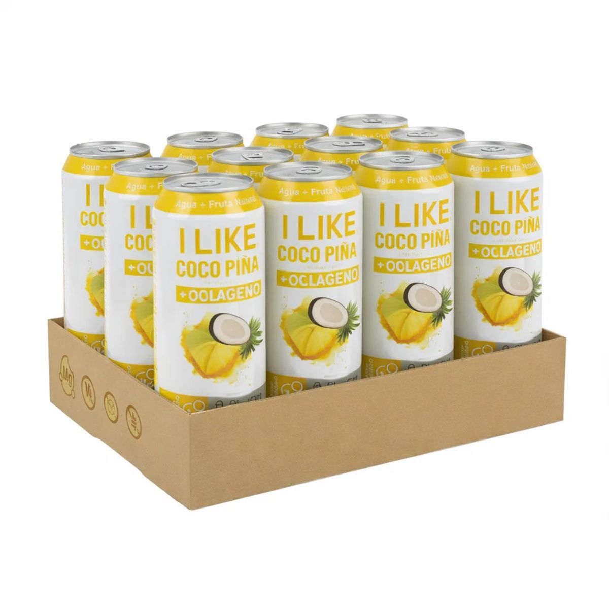 GENERICO - PACK X12 JUGO NATURAL + COLAGENO COCO PIÑA 473ML - I LIKE