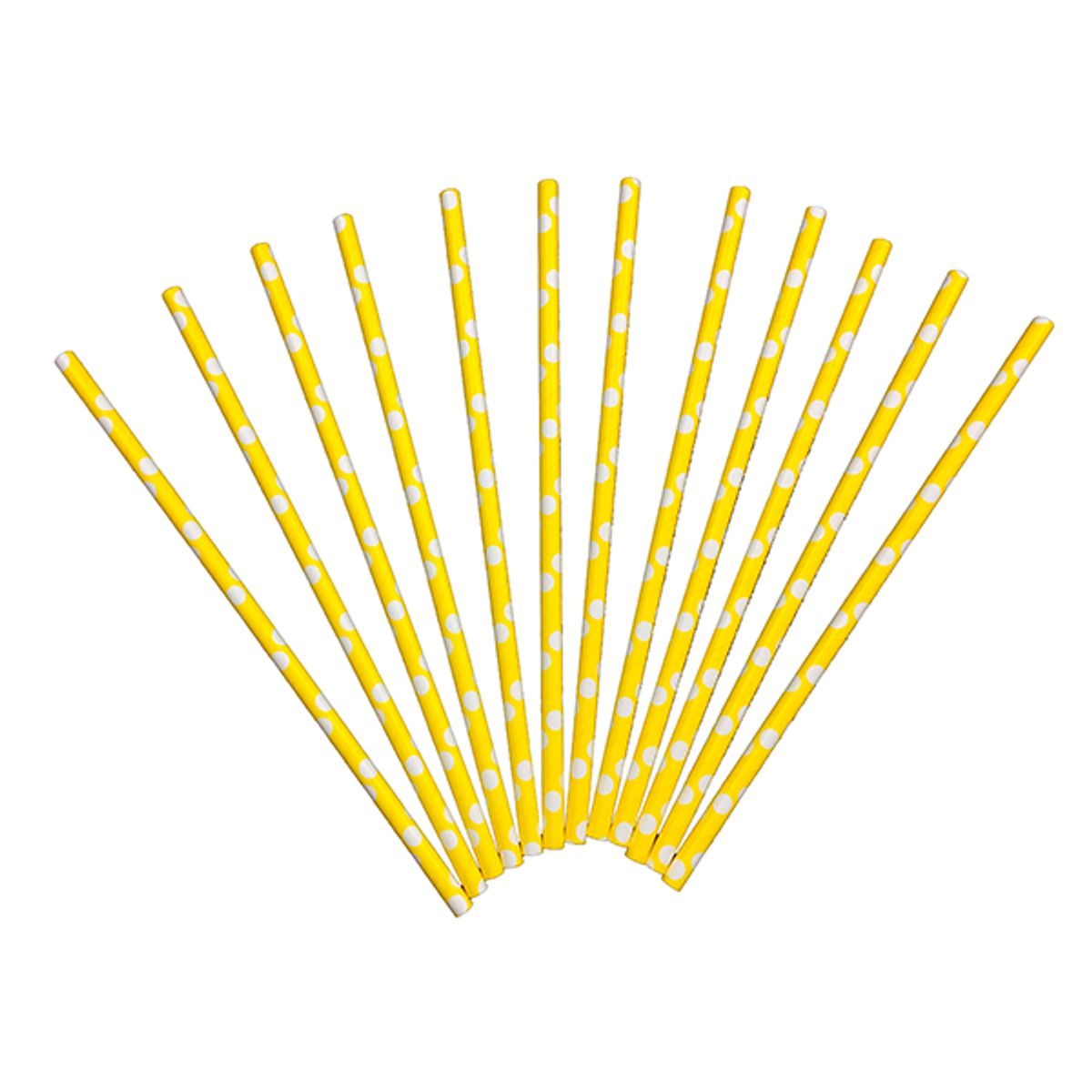 GENERICO - BOMBILLA POLIPAPEL POLKA AMARILLO X50 PCS X1 UNI