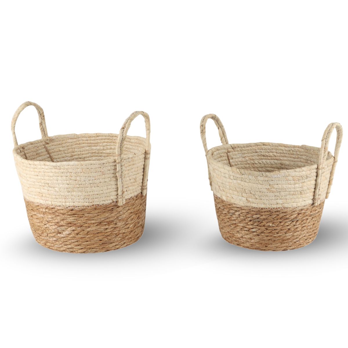 NOVAHUS - Set Dos Canastos Organizadores con Asas Bicolor