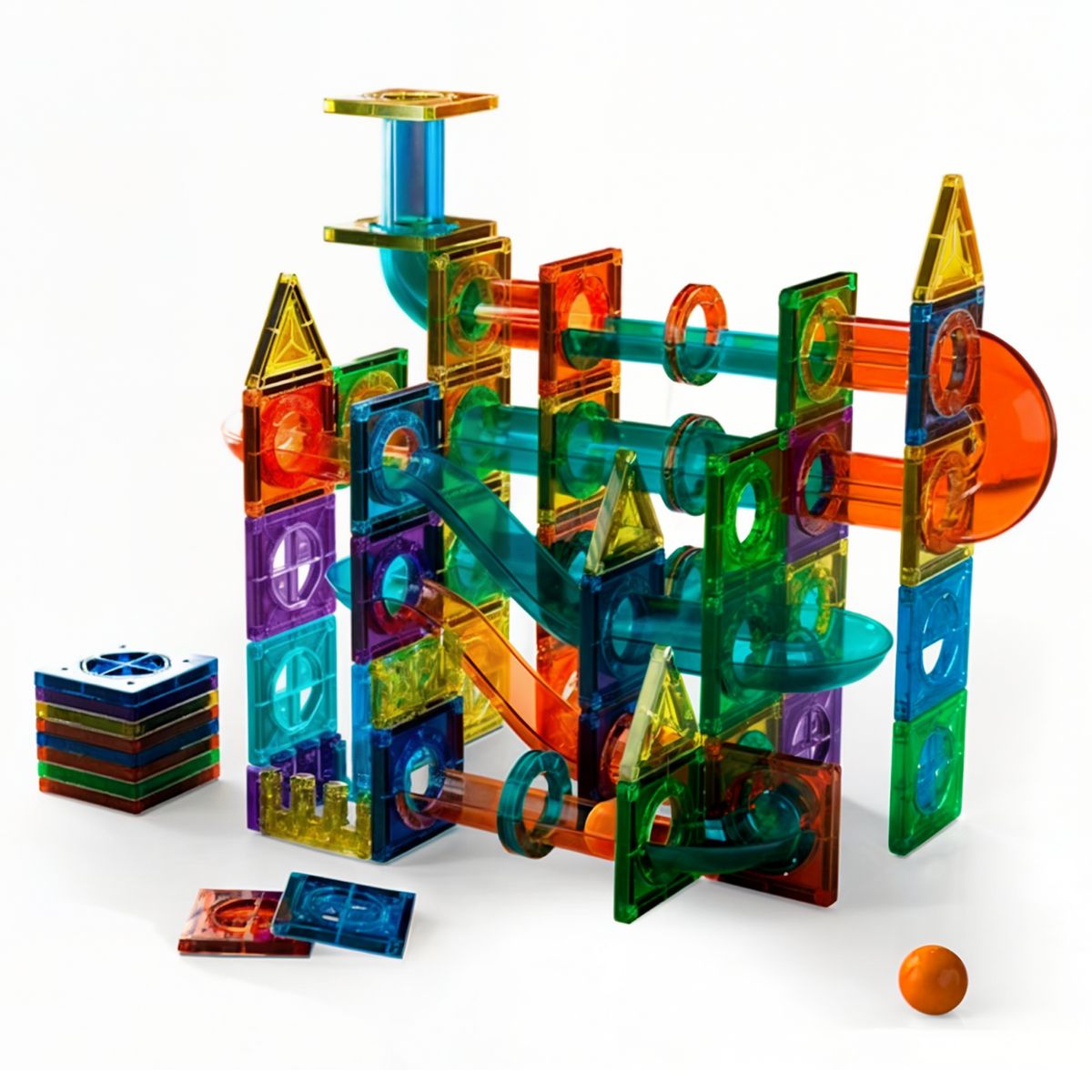 GENERICO - Bloques Magnéticos Pista Juguete De Niños 105 pzs Imanes - Multicolor