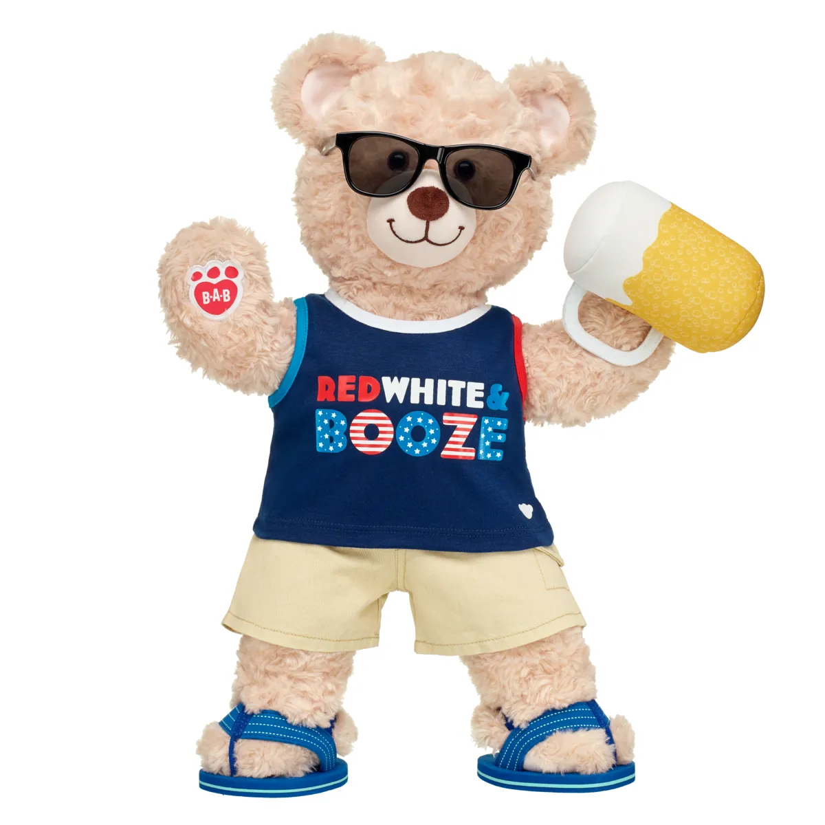 BUILD A BEAR - Pantalones cortos Build a Bear color khaki para peluche