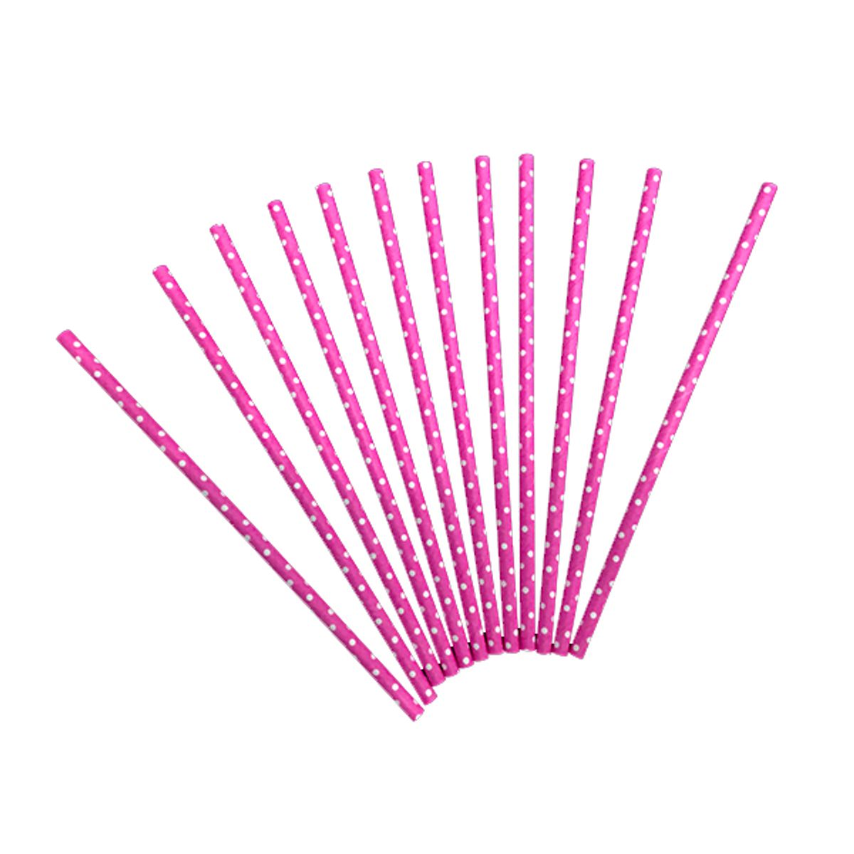 GENERICO - BOMBILLA POLIPAPEL POLKA FUCSIA X12 PCS X1 UNI