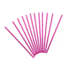 GENERICO - BOMBILLA POLIPAPEL POLKA FUCSIA X12 PCS X1 UNI