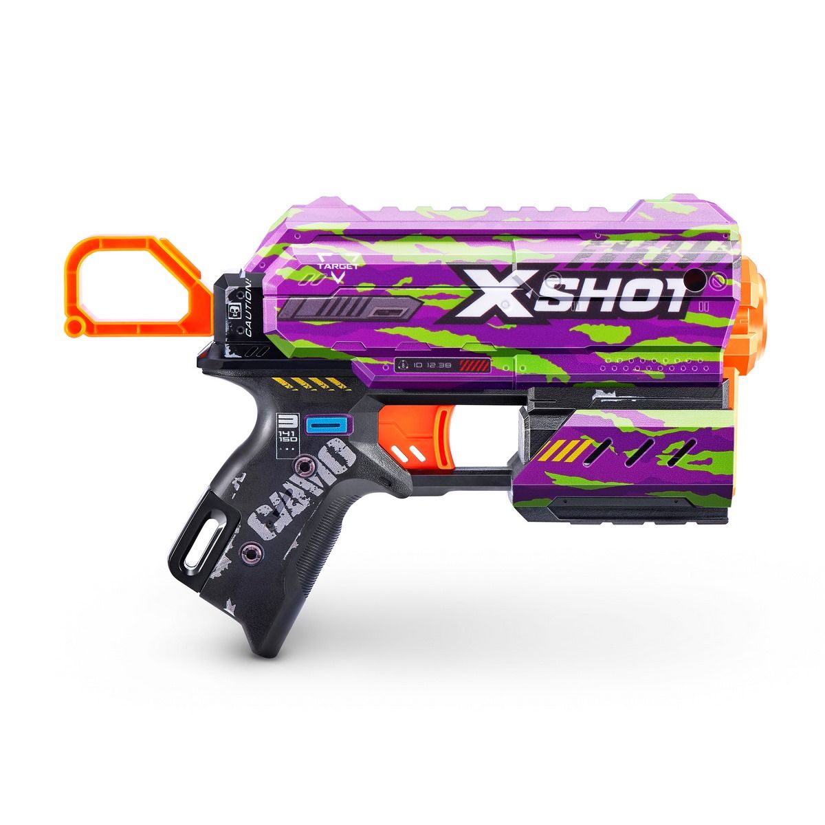 X-SHOT - Lanza Dardos Flux Skins Con 8 Dardos X-Shot - Crucifer