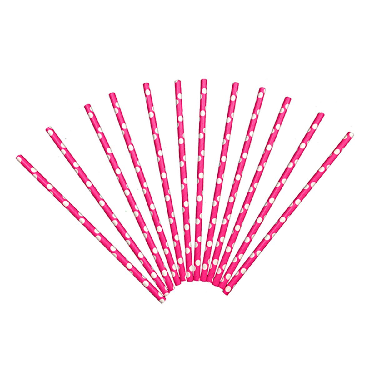 GENERICO - BOMBILLA POLIPAPEL POLKA FUCSIA X50 PCS X1 UNI