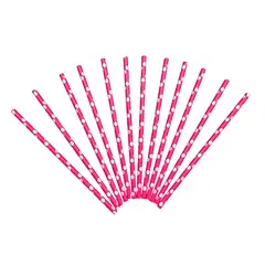 GENERICO - BOMBILLA POLIPAPEL POLKA FUCSIA X50 PCS X1 UNI