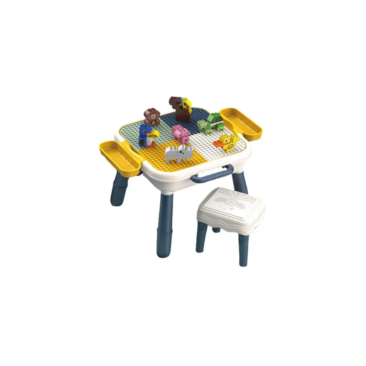 GENERICO - Mesa De Bloques De Construcción Con Accesorios Y Taburete