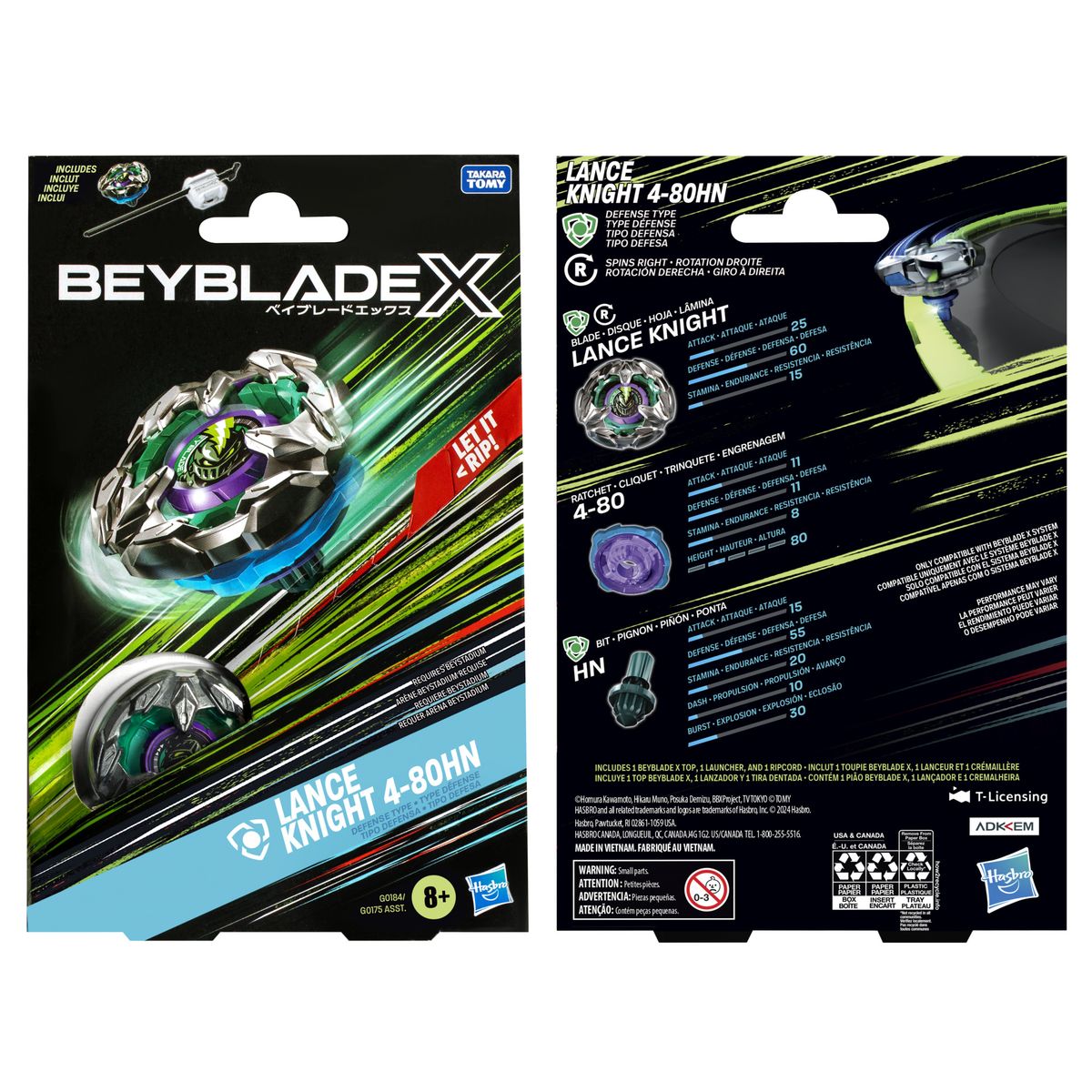 BEYBLADE - Beyblade X Starter Pack Top - Lance Knight Defense