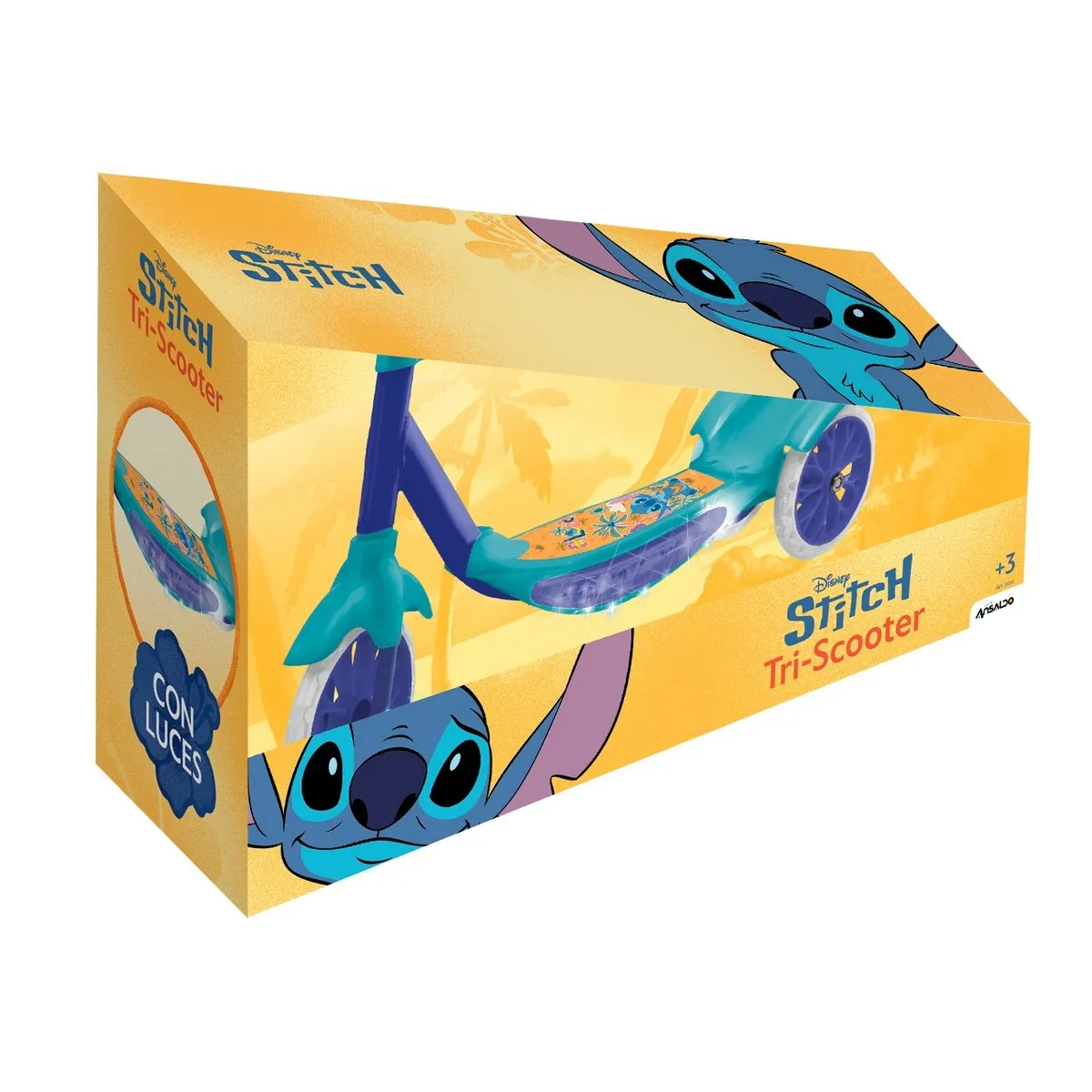 ANSALDO - Tri-Scooter Con Luces Stitch Disney