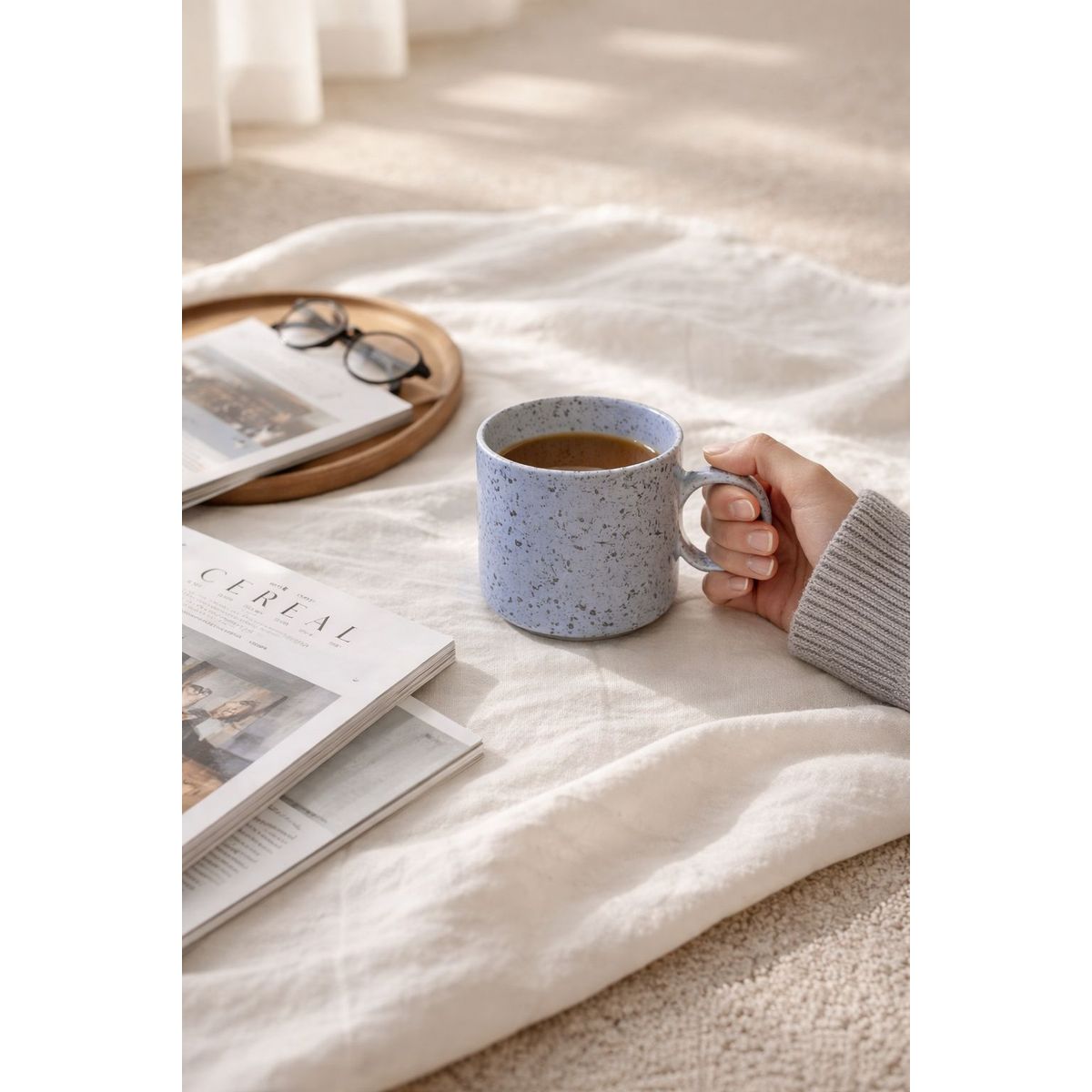 GENERAL - Taza de Cafe de Ceramica Violeta Estilo Minimalista