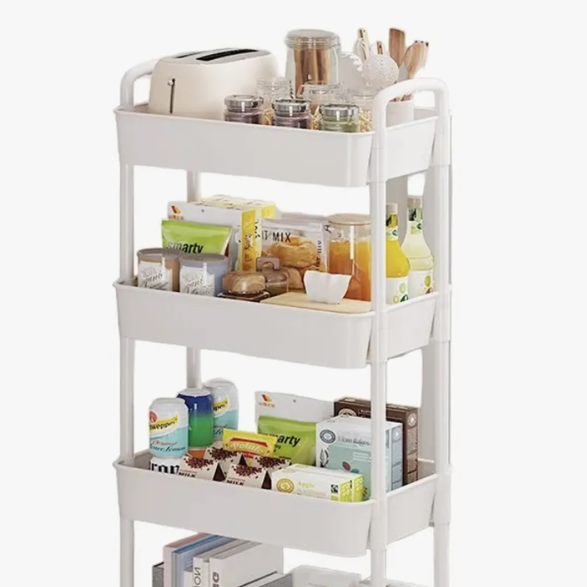 OKAY - Carrito Plástico Organizador 4 Niveles Con Ruedas