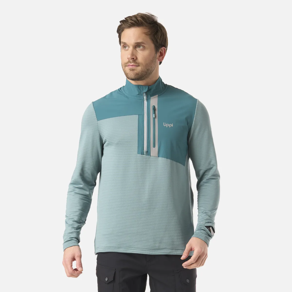 LIPPI - Polerón Hombre Karova Nano F 1/4 Zip Turquesa Lippi