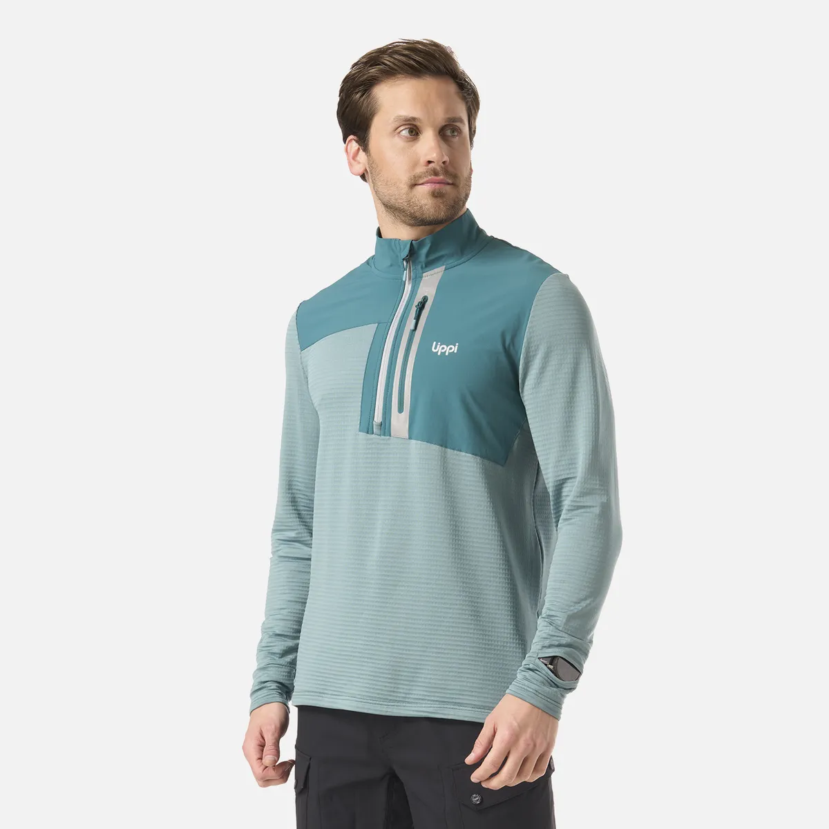 LIPPI - Polerón Hombre Karova Nano F 1/4 Zip Turquesa Lippi