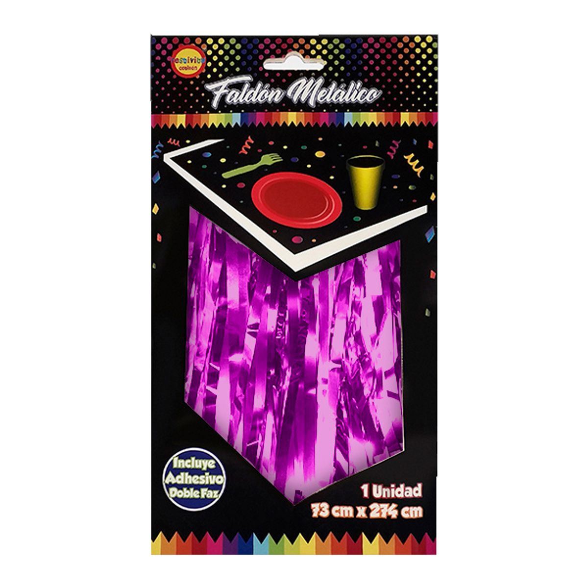 GENERICO - FALDON MESA METALICO 2.74 MT X 73 CM FUCSIA X1 UNI