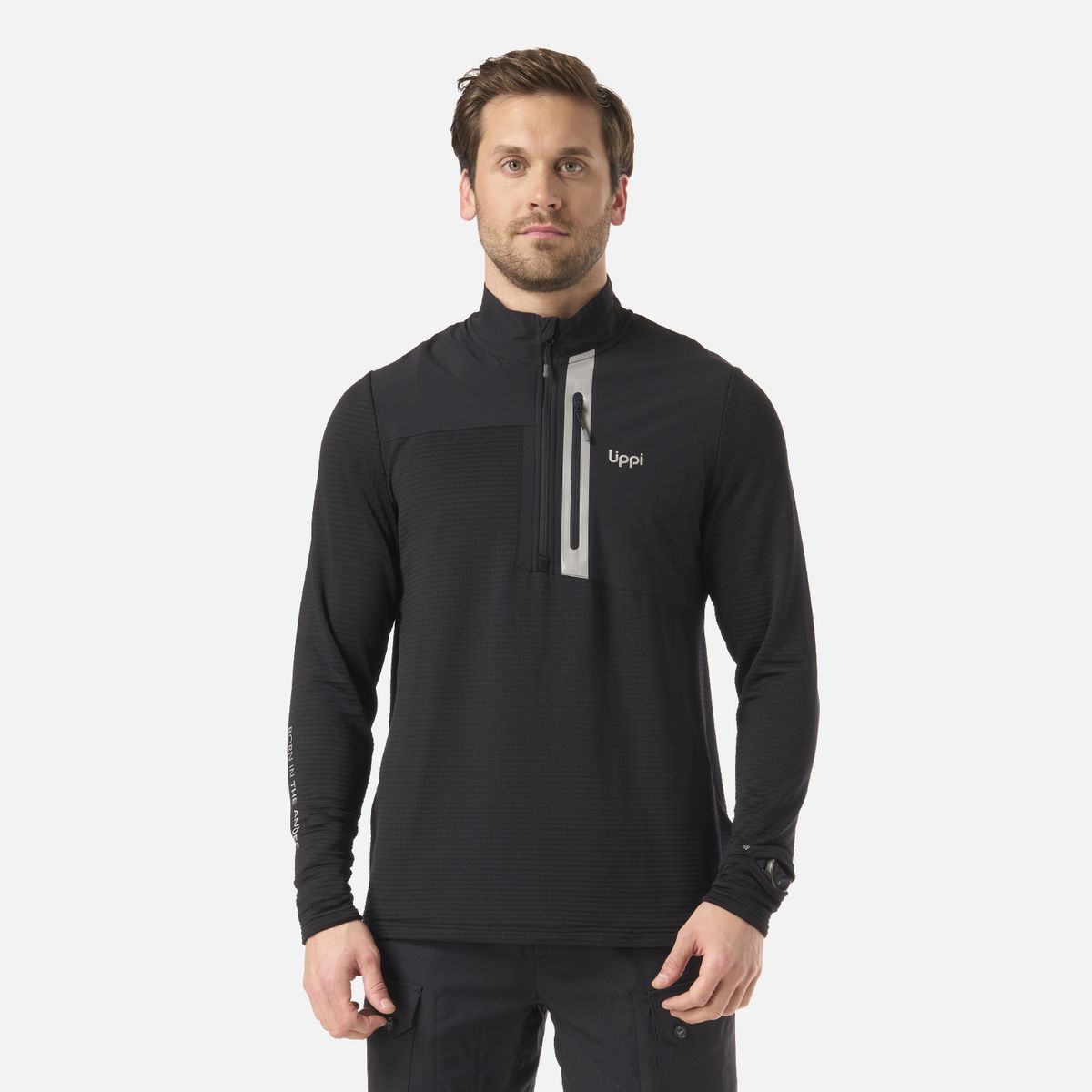 LIPPI - Polerón Hombre Karova Nano-F 1/4 Zip Negro Lippi