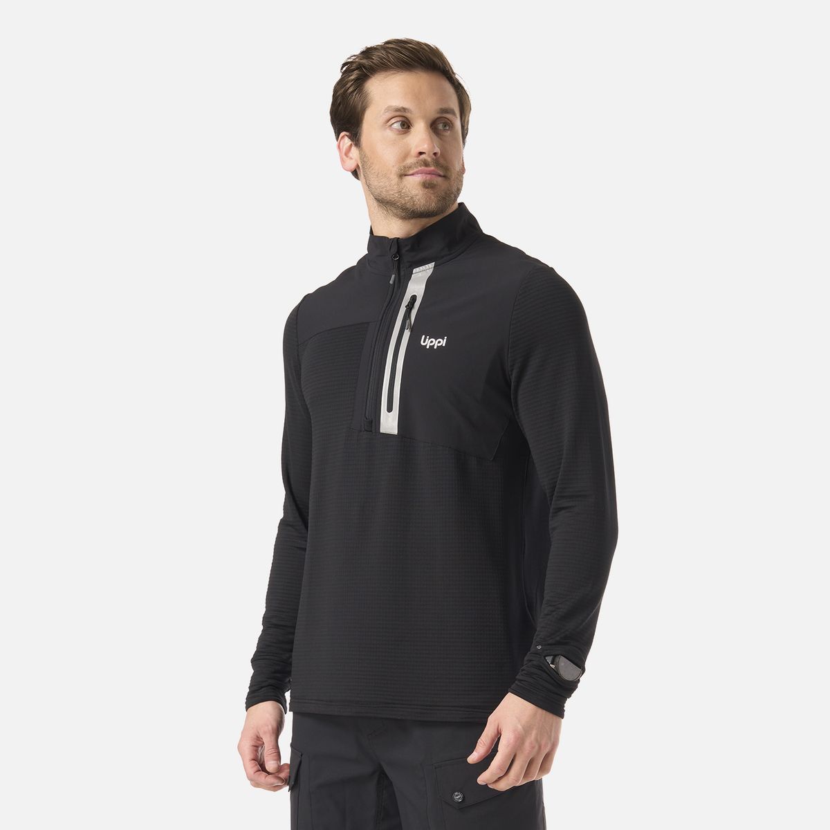 LIPPI - Polerón Hombre Karova Nano-F 1/4 Zip Negro Lippi