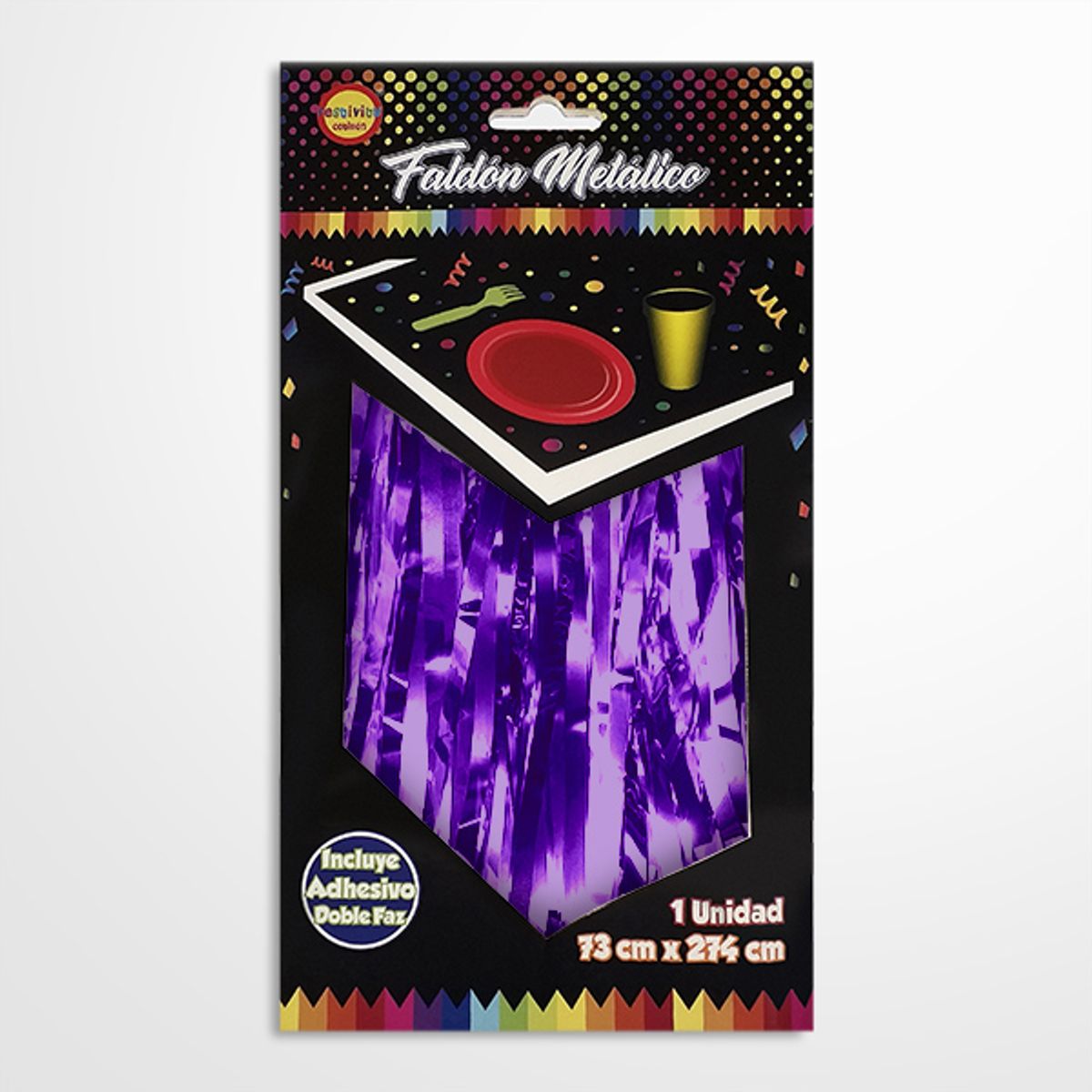 GENERICO - FALDON MESA METALICO 2.74 MT X 73 CM MORADO X1 UNI