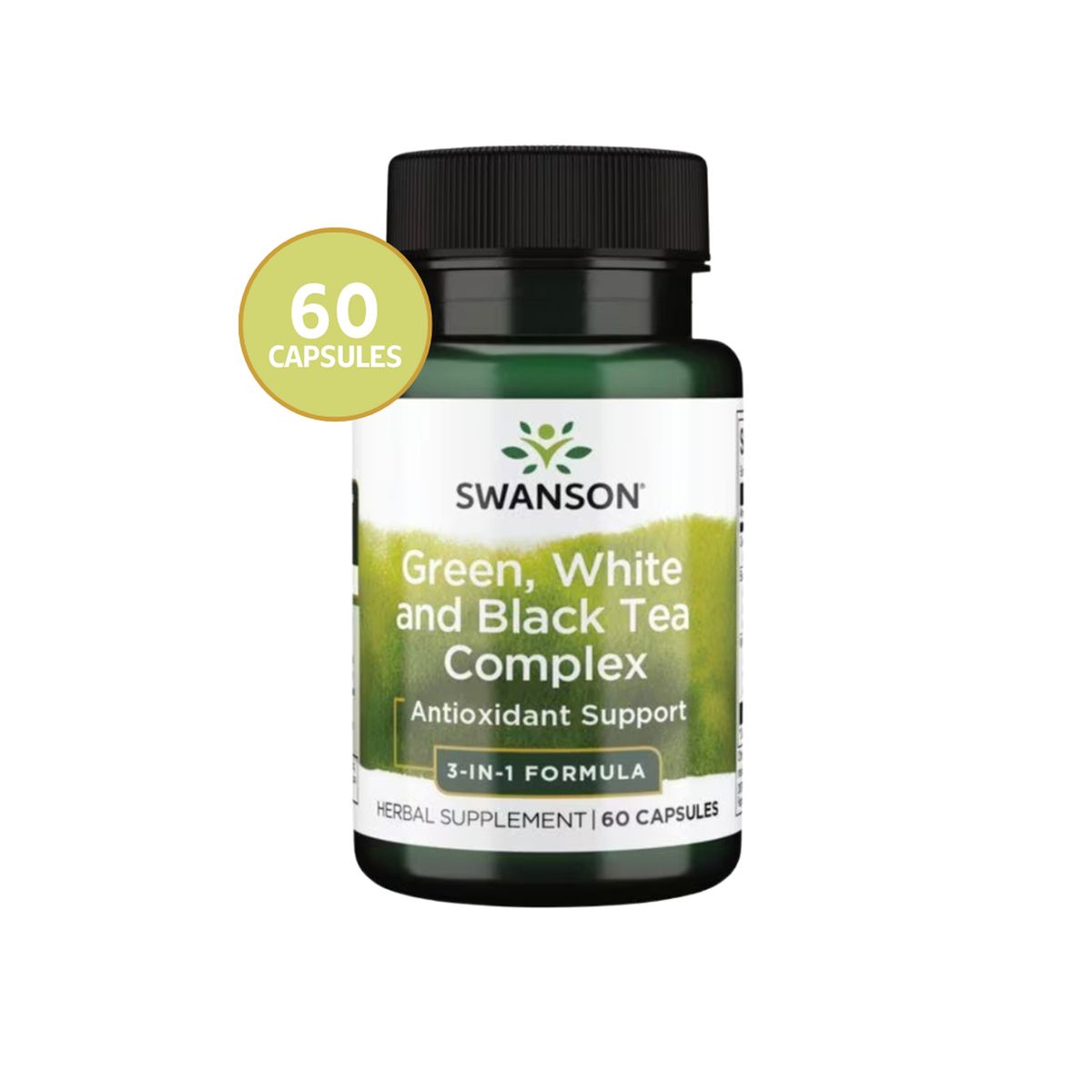 SWANSON - SW1351 Green. White & Black Tea Complex 60 Caps