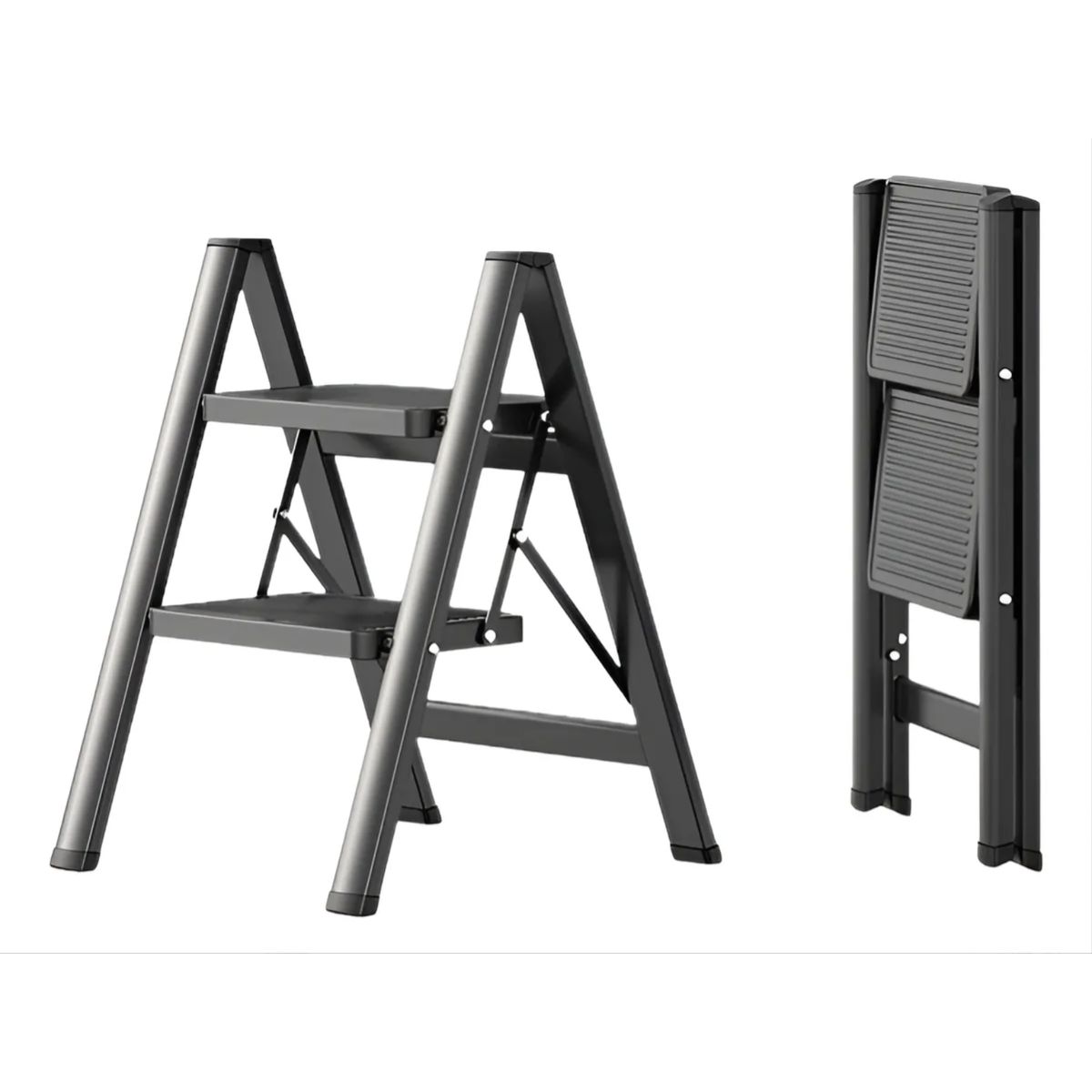 OKAY - Escalera Plegable Ligera Acero 2 Escalones Capacidad 150kg
