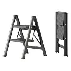 OKAY - Escalera Plegable Ligera Acero 2 Escalones Capacidad 150kg