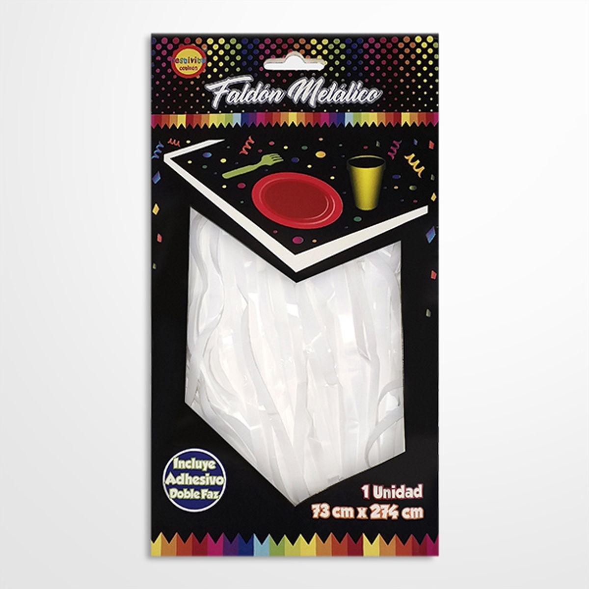 GENERICO - FALDON MESA PASTEL 2.74 MT X 73 CM BLANCO X1 UNI