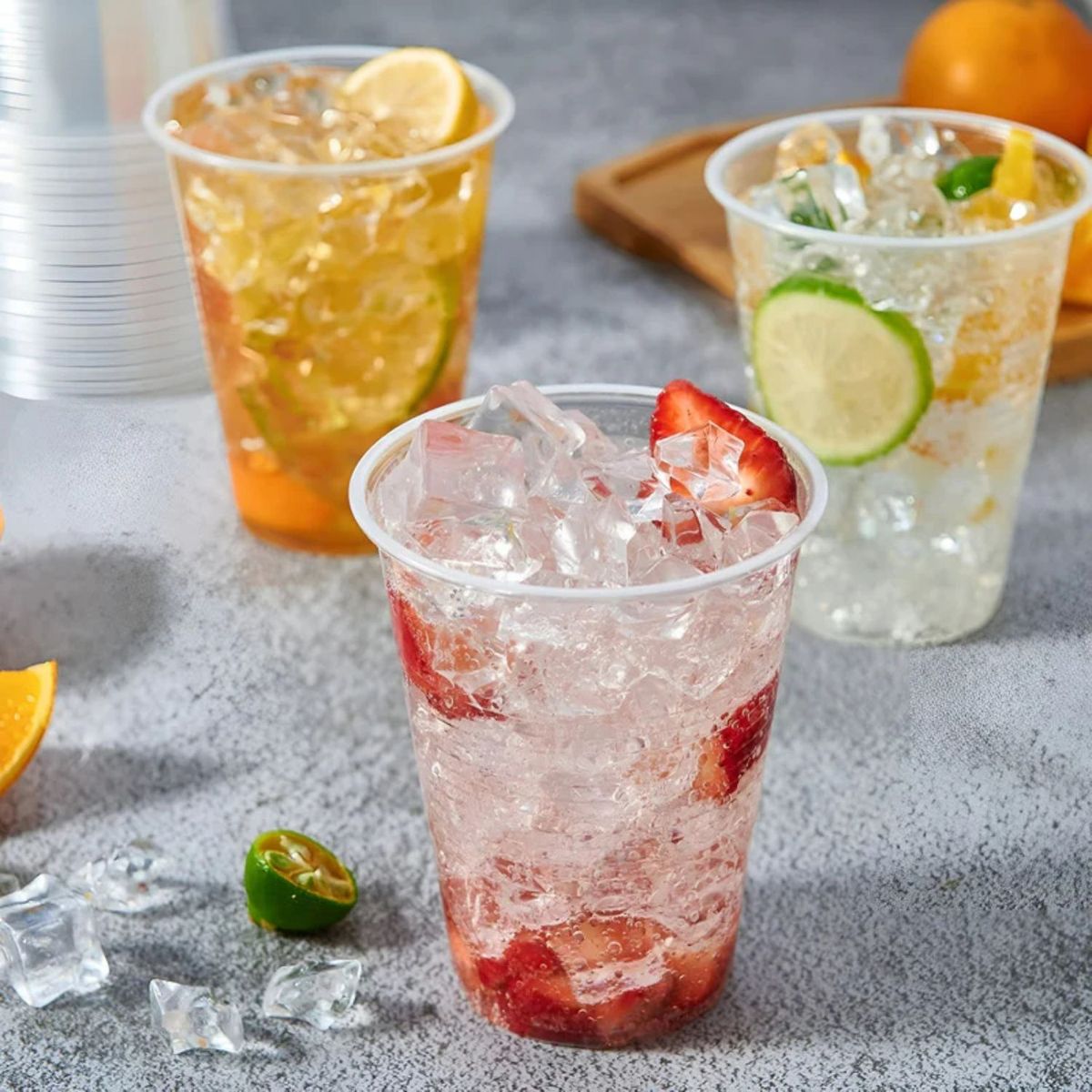 GENERICO - Set 50 Vasos Plasticos Desechables 210mL Vaso Transparente