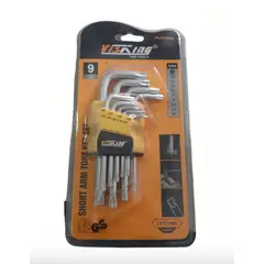 IRM - Set Juego De Llaves Medianas Allen Hexagonal 9 Piezas Plateado