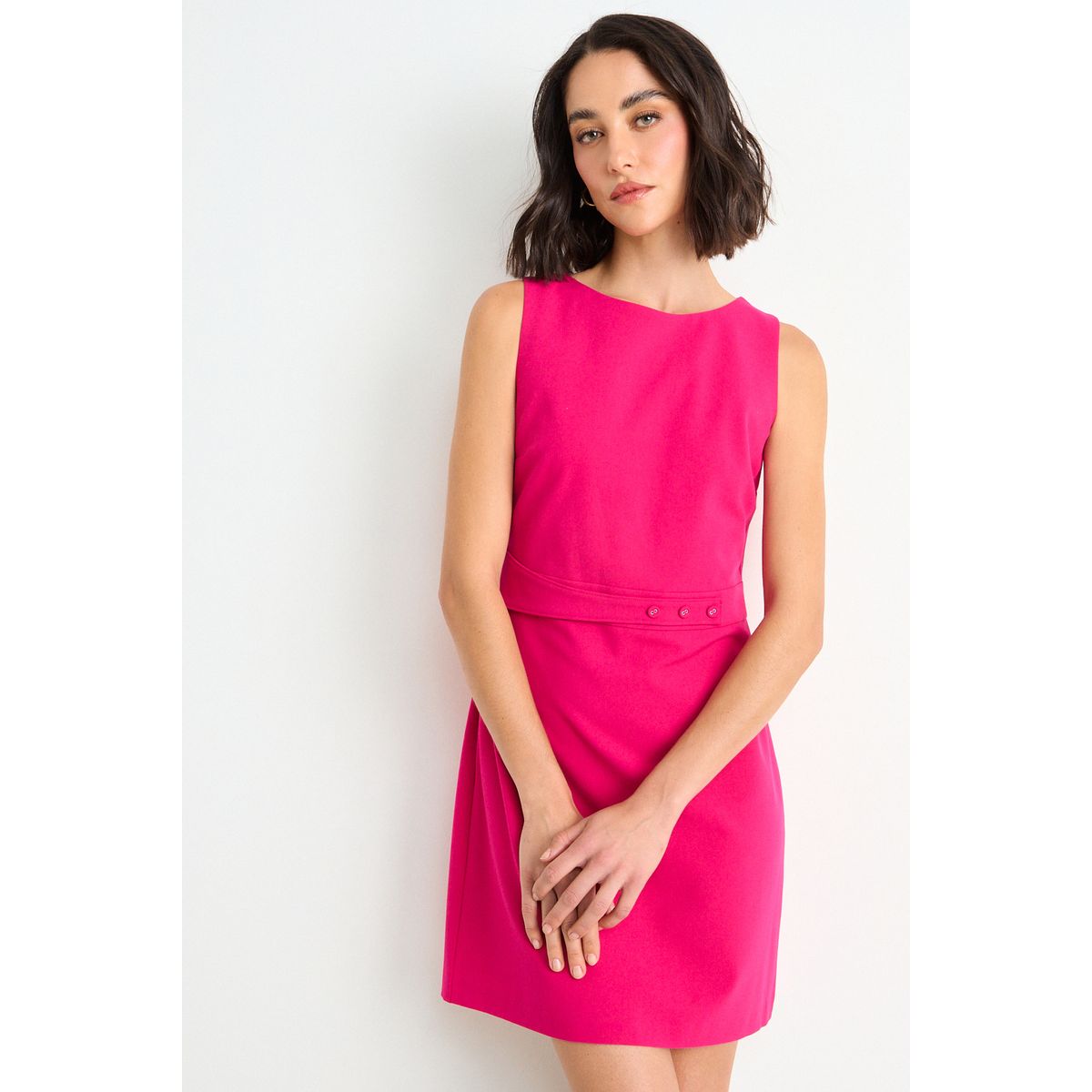 ASH - Vestido Liso Corto Mujer Fucsia Ash