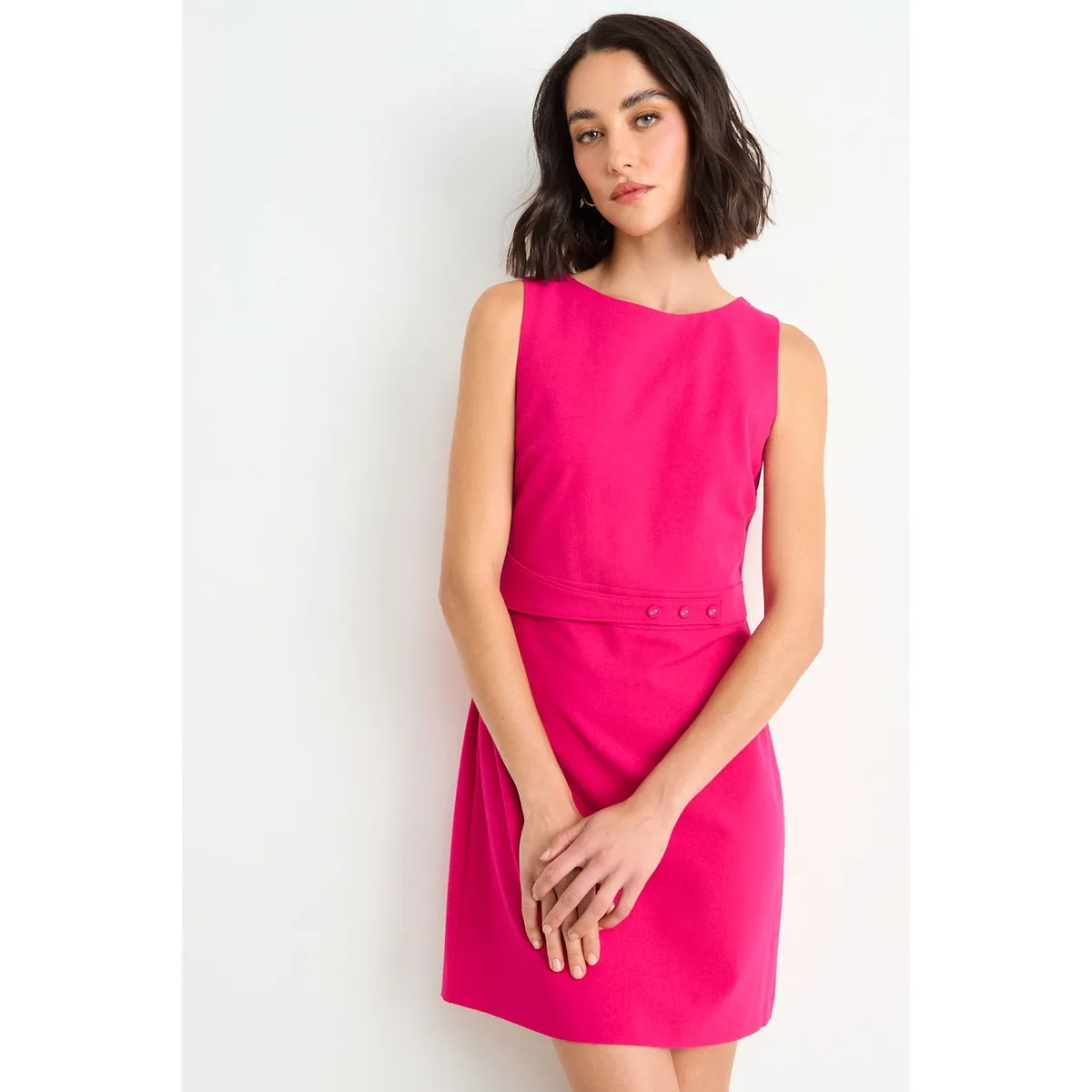 ASH - Vestido Liso Corto Mujer Fucsia Ash
