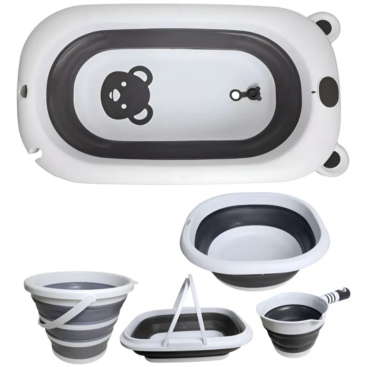 OKAY - Kit Bañera Para Bebés, Bañera Plegable De 5 Piezas