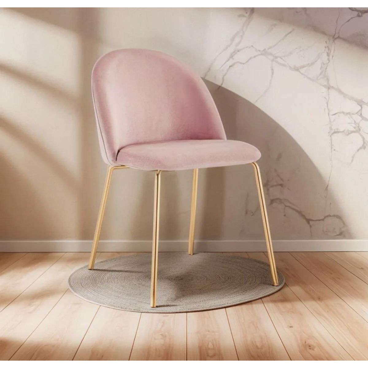 HABITA2 CHILE - Silla de comedor Nordic Felpa Gold