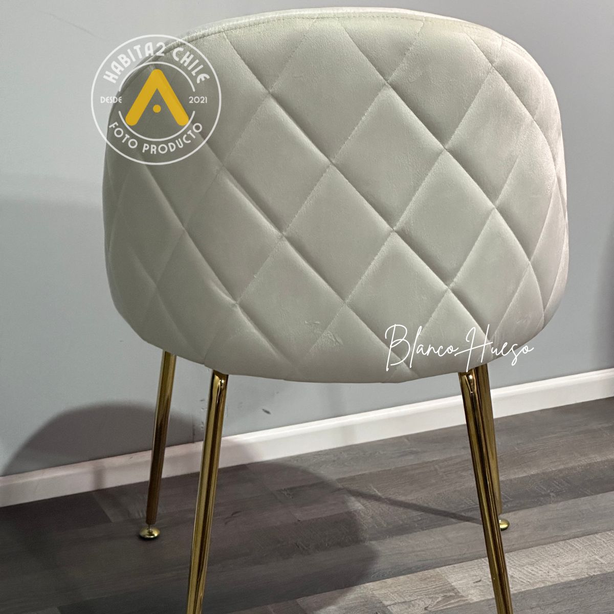 HABITA2 CHILE - Silla de comedor Nordic Felpa Gold