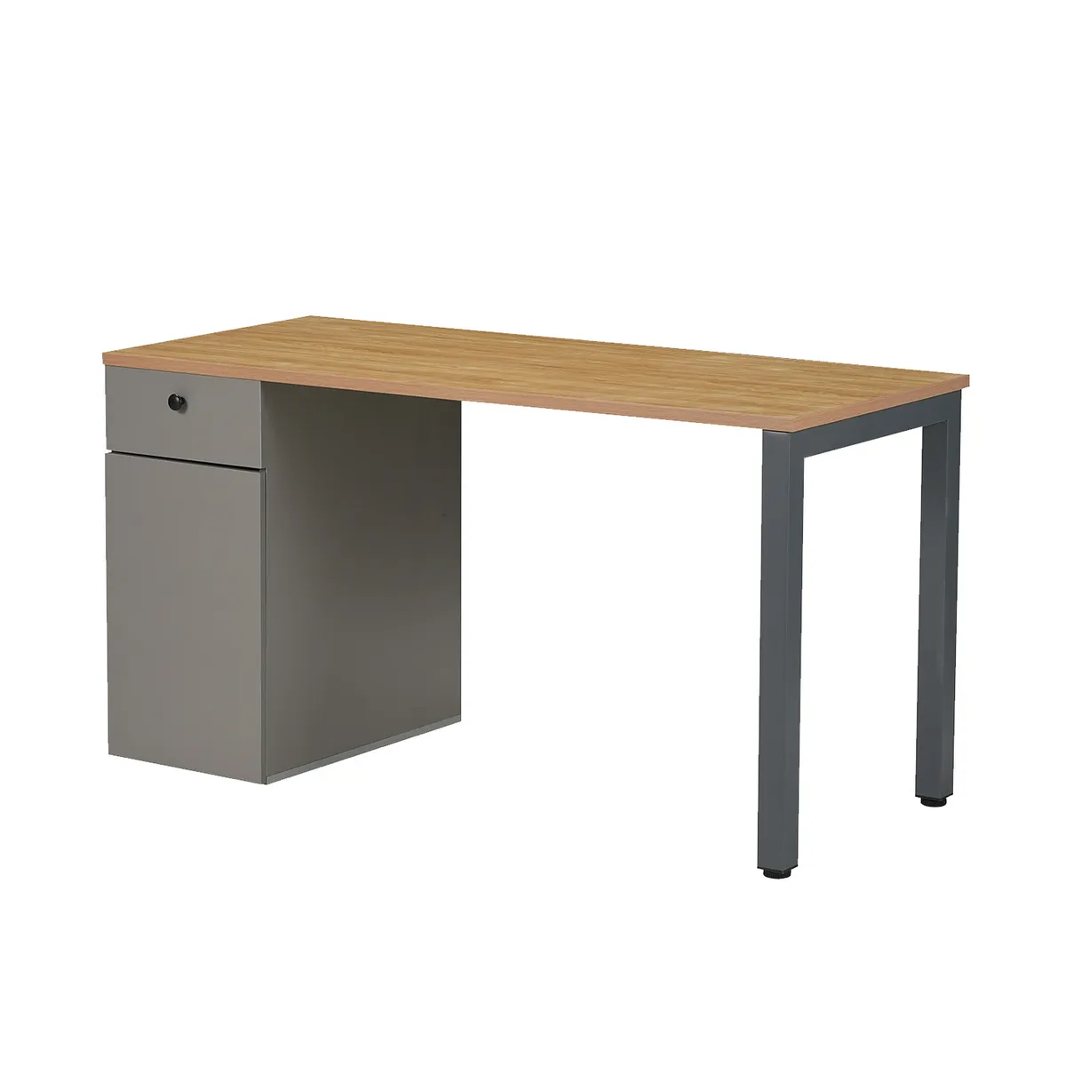 RELAN - Escritorio Ergo-016 Relan Moderno Con Cajón y Puerta Color Café Claro y Gris