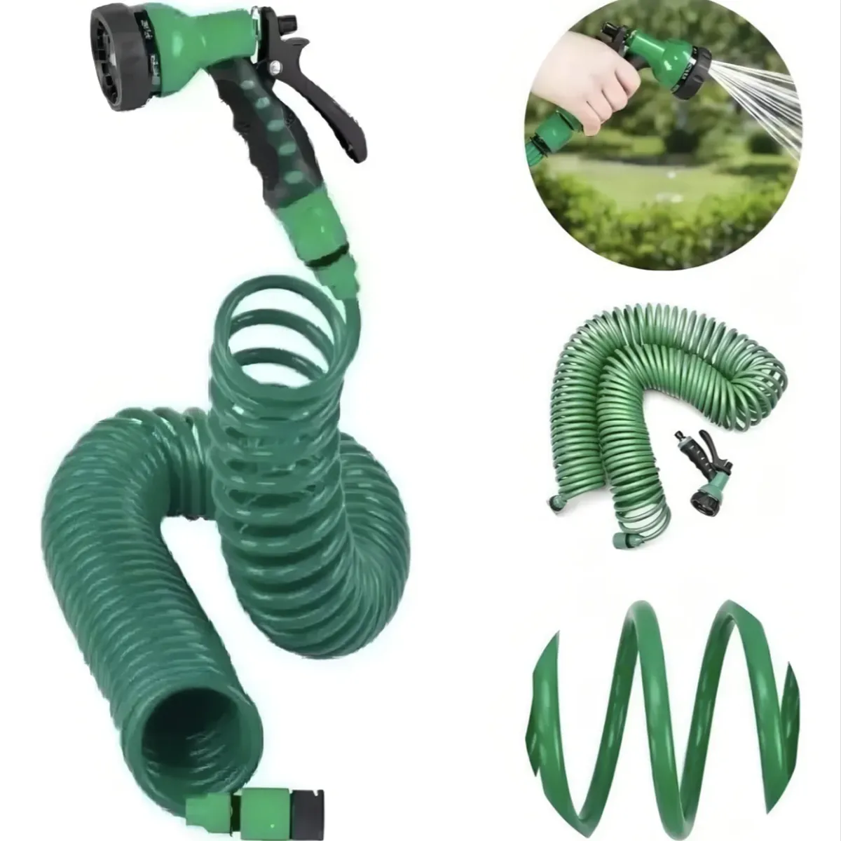OKAY - Manguera 30 Mts Espiral Expandible Casa Jardin Color Verde