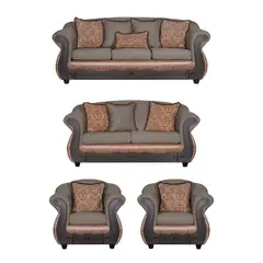 BLACK FACTORY - Juego de Living 3 2 1 1 Ashly Café Terracota