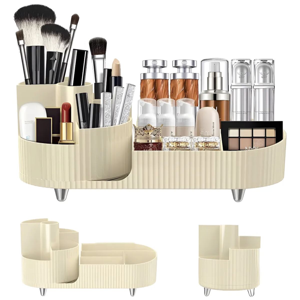 OKAY - Organizador De Maquillaje Giratorio Con Soporte Para Brochas