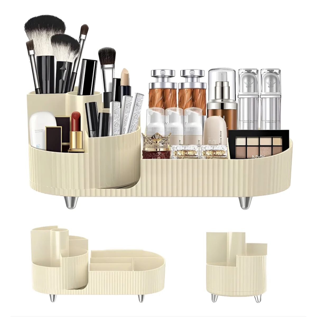 OKAY - Organizador De Maquillaje Giratorio Con Soporte Para Brochas