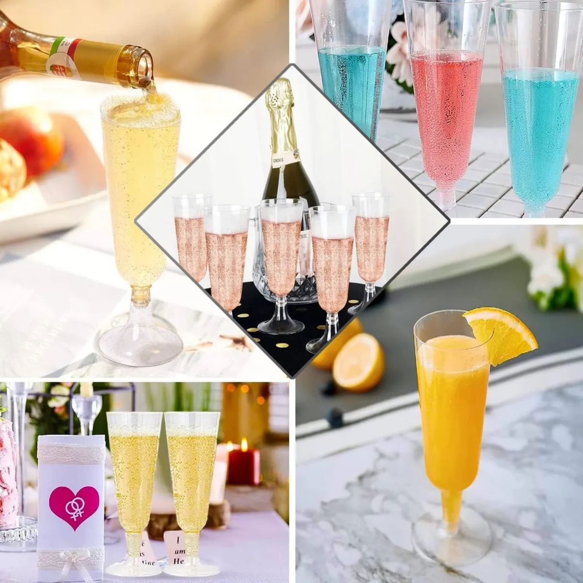 GENERICO - Set 50 Copas Champagne Flute 150mL Acrilico Transparente