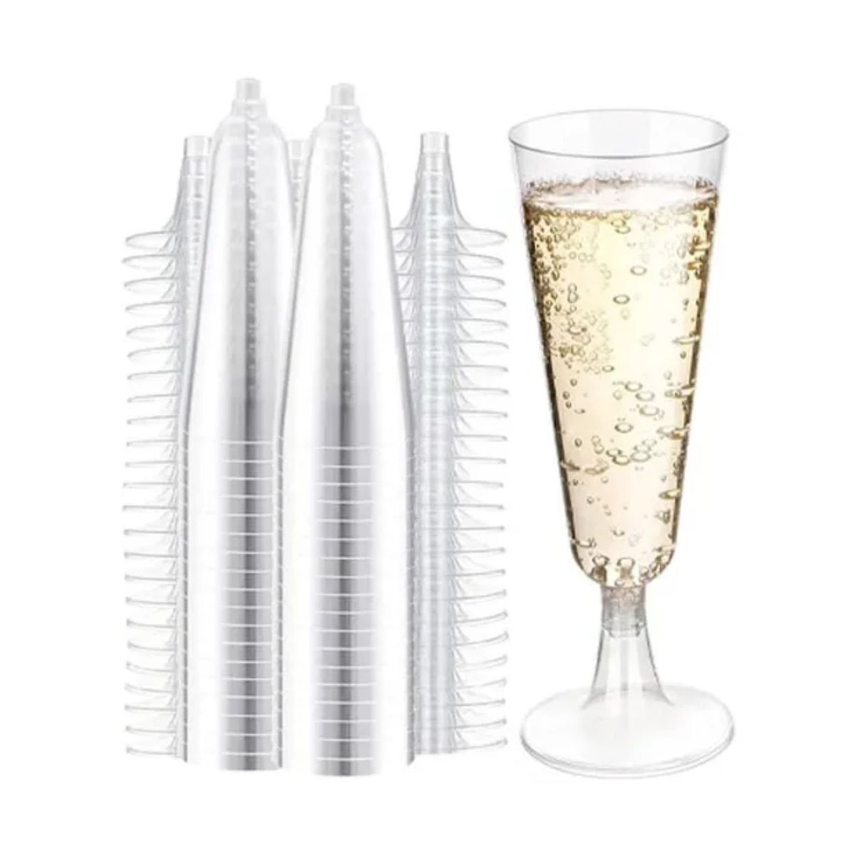 GENERICO - Set 100 Copas Champagne Flute 150mL Acrilico Transparente