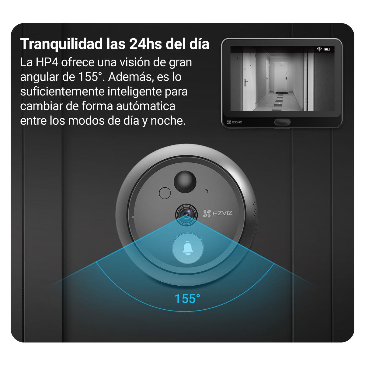 EZVIZ - TIMBRE INTELIGENTE  2MP Inalambrico Con Bateria  CS-HP4-R100-6E2WPFBS  Ezviz