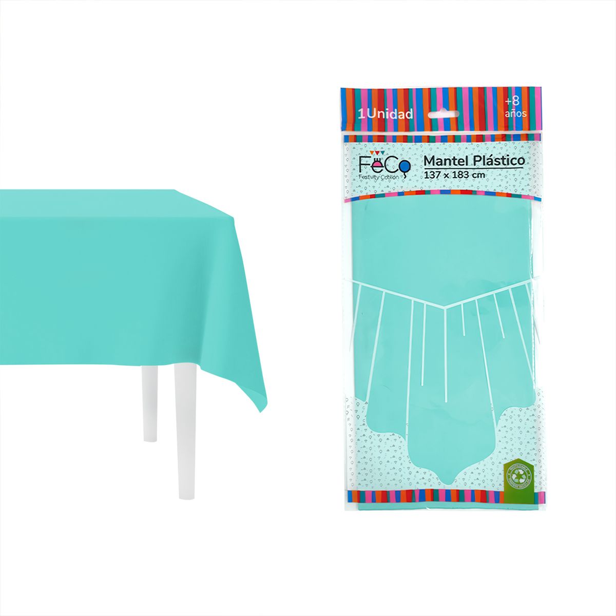 GENERICO - MANTEL PASTEL 137X183 CELESTE X1UNI