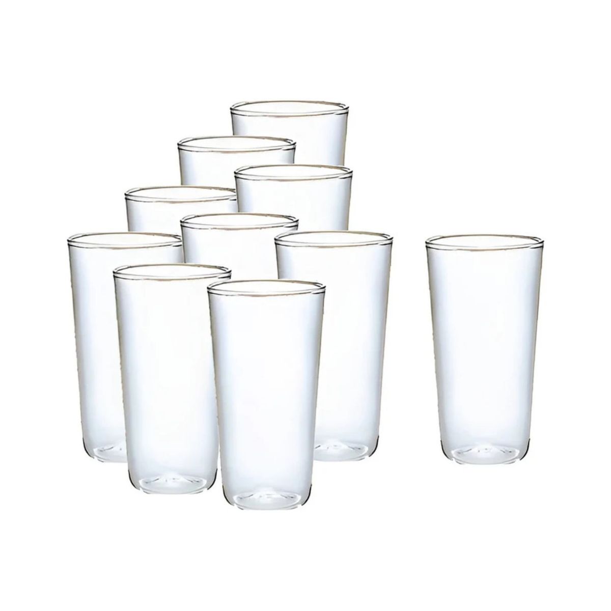 GENERICO - Set 10 Vasos Acrilico Bebidas 300mL Vasos Transparente