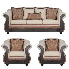 BLACK FACTORY - Juego de Living 3 1 1 Ashly Beige Terracota