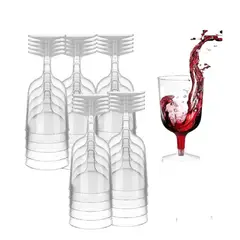GENERICO - Set 10 Copas Vino Bebidas Acrilico 177mL Copas Transparente