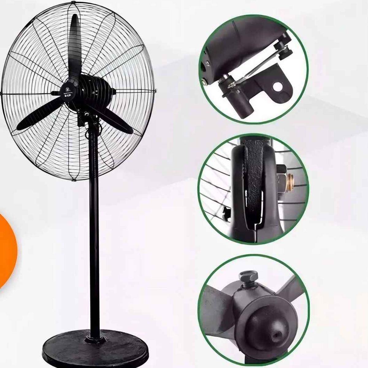 GENERICO - Ventilador Industrial Tipo Turbina De Alta Potencia 69 Cm Negro Negro Acero 3