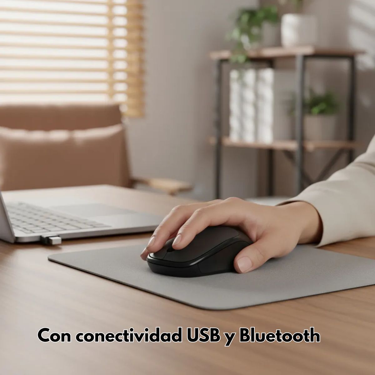 GENERICO - Mouse Raton Negro Inalambrico Dual Bluetooth Y Usb
