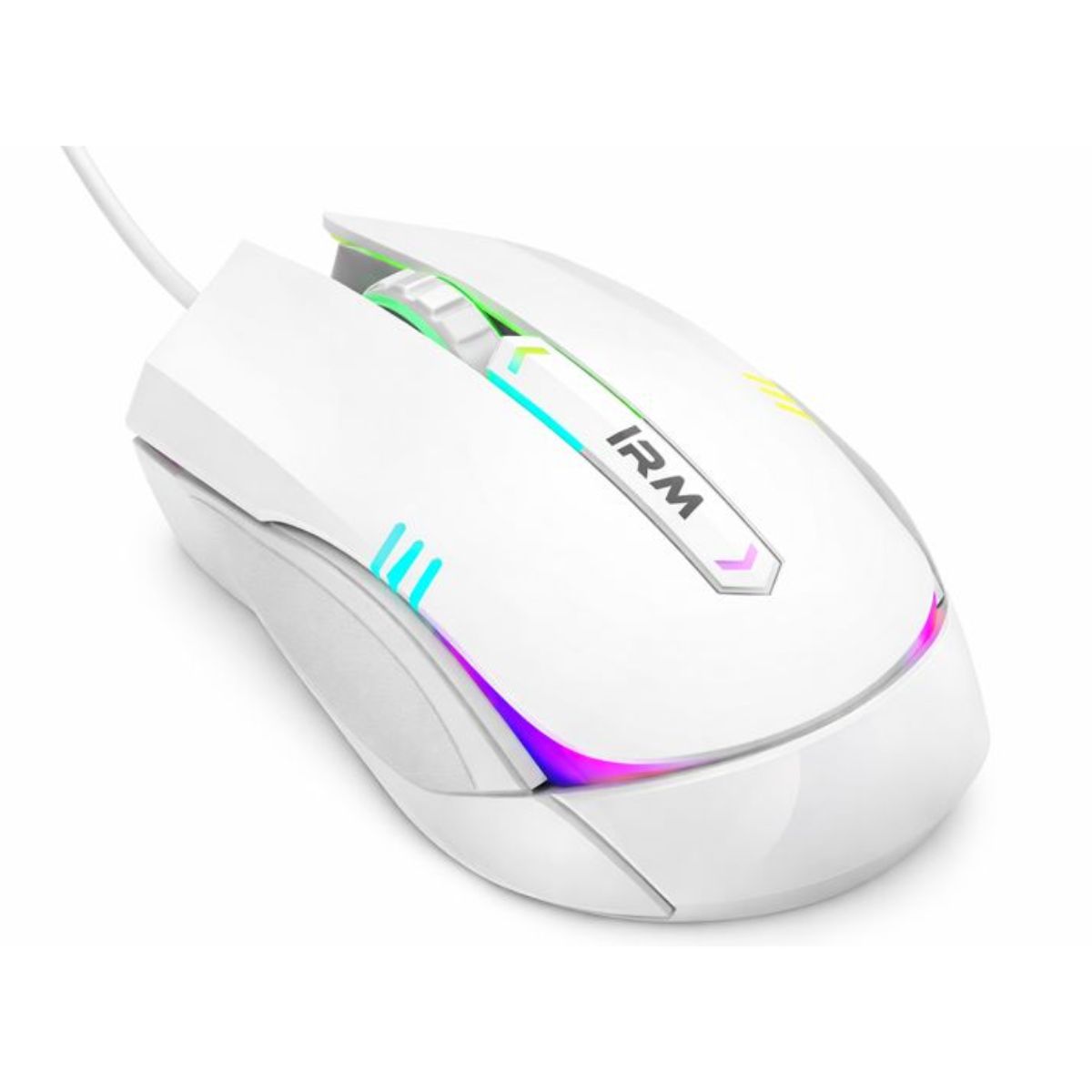 GENERICO - Mouse Raton Con Cable Gamer Blanco Luz Led Rgb