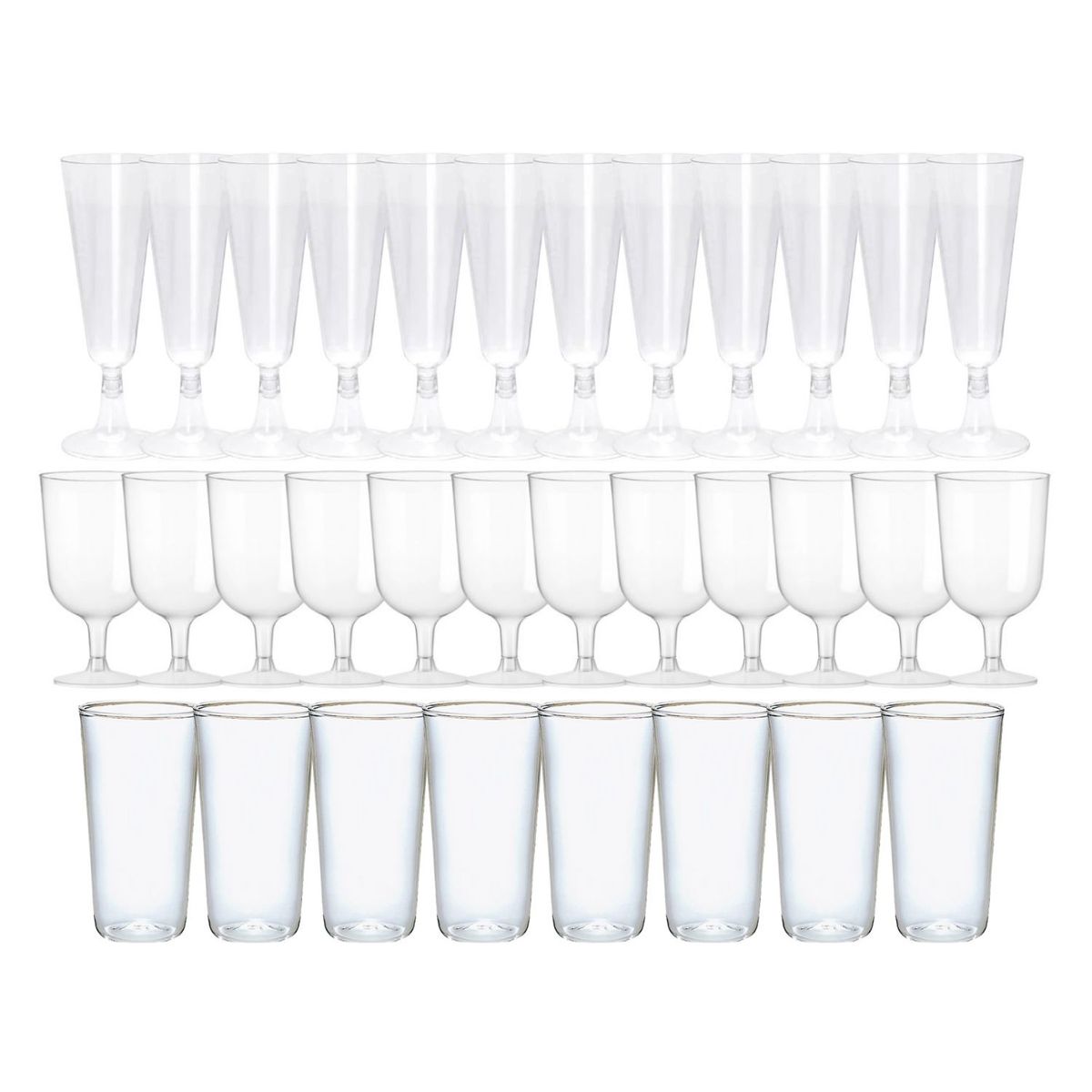 GENERICO - Set 150 Copas Vasos Bebidas Acrilico Copas Transparente