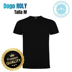 ROLY - Polera De Algodón Negra Unisex Manga Corta Dogo Premium
